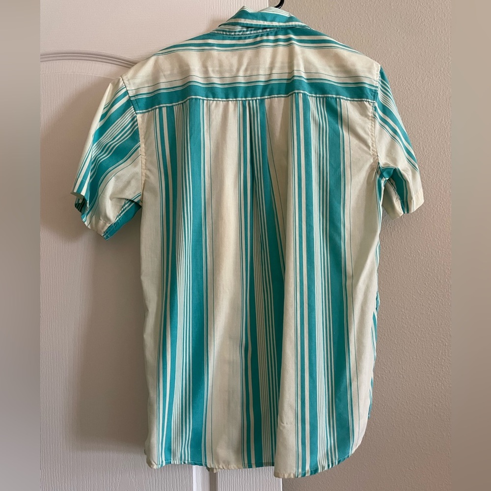 Turquoise Striped button up - Picture 3 of 4